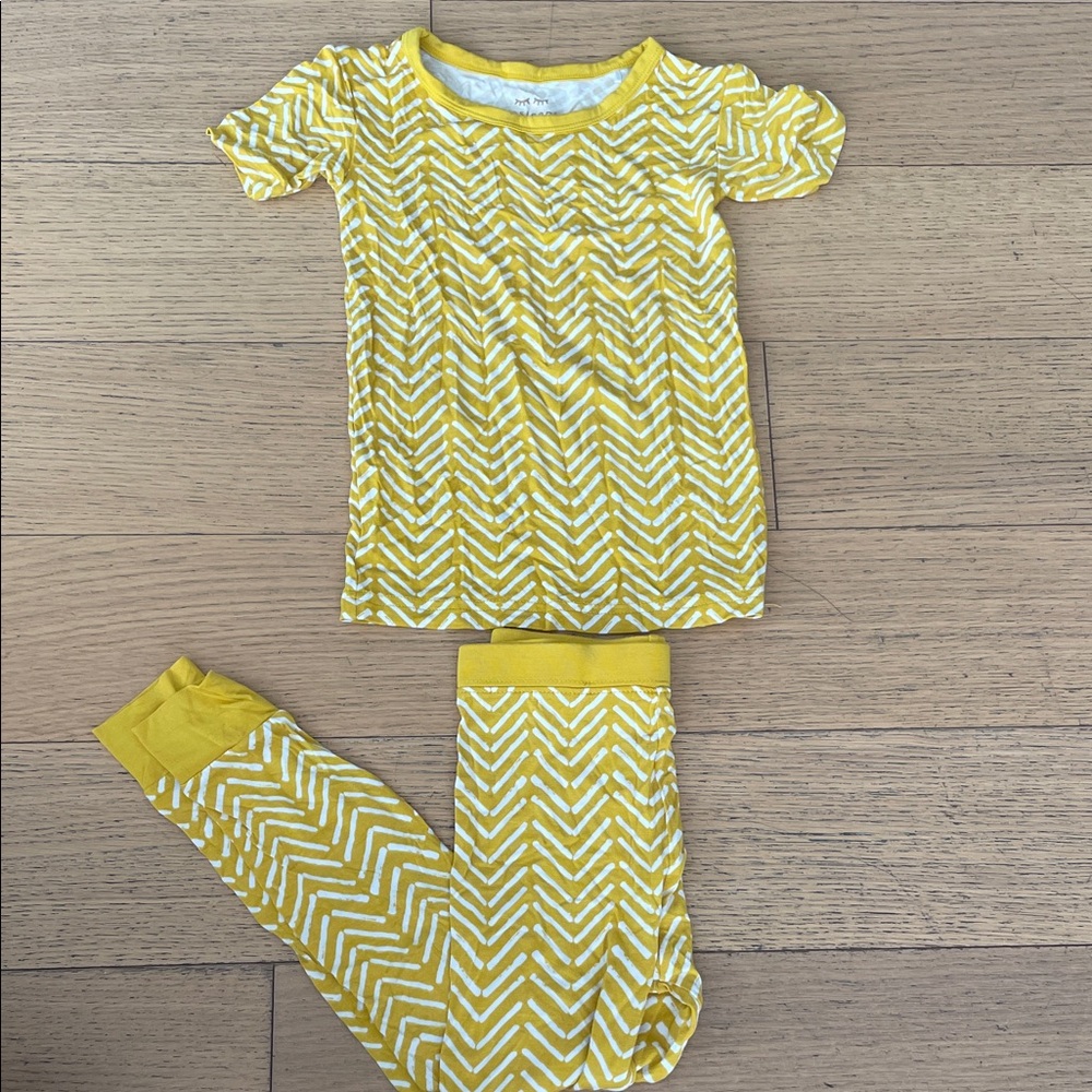 Little Sleepies Yellow Zigzag Kids Pajama Set Sz 3T!